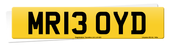 Registration number MR13 OYD